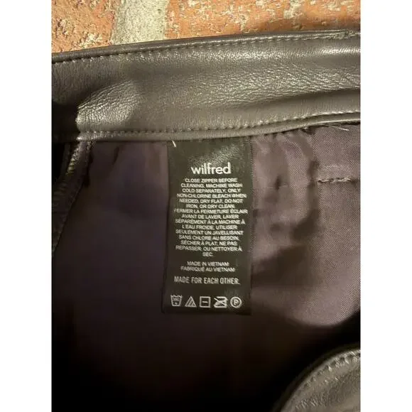 Aritzia Wilfred The Melina Faux Leather Pants Women Size 2 Straight leg brown - Picture 5 of 5